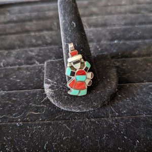 "Rainbow Man" Kachina Multi-Stone Inlay brooch with slider by Ernest. A …